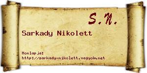 Sarkady Nikolett névjegykártya